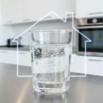 Crystal clear water in a glass, symbolizing the benefits of home water filtration.