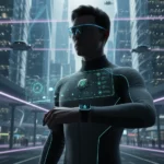 Top Wearable Tech 2026: Innovations & Market Growth Futuristic wearable technology devices in a dynamic urban setting, representing innovation and market growth.