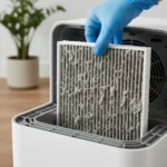 Breathe Easy: Top 3 Air Purifiers for US Homes This Spring 2026 Close-up of a dirty HEPA filter being replaced in an air purifier