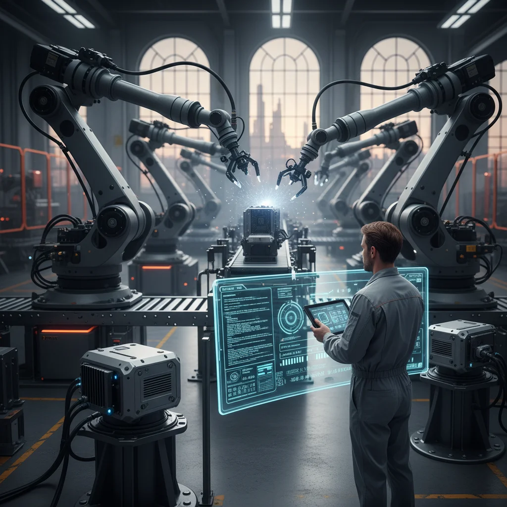 Industrial setting with robots and edge devices for real-time processing