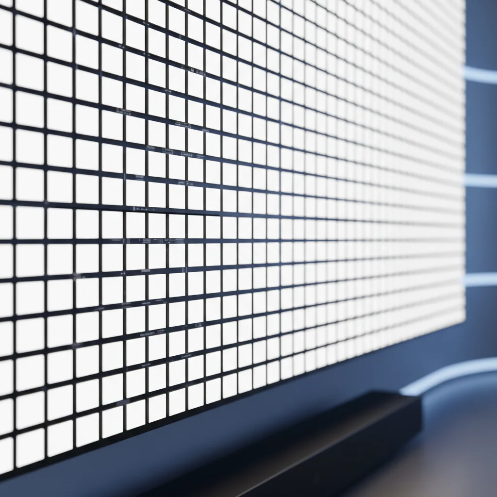 Close-up of MicroLED display pixels showcasing modular design