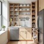 Modern small kitchen with smart storage solutions