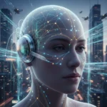 Neural Interfaces 2026: Ethical & Practical Tech Considerations Futuristic human head with neural interface device, data streams in background.