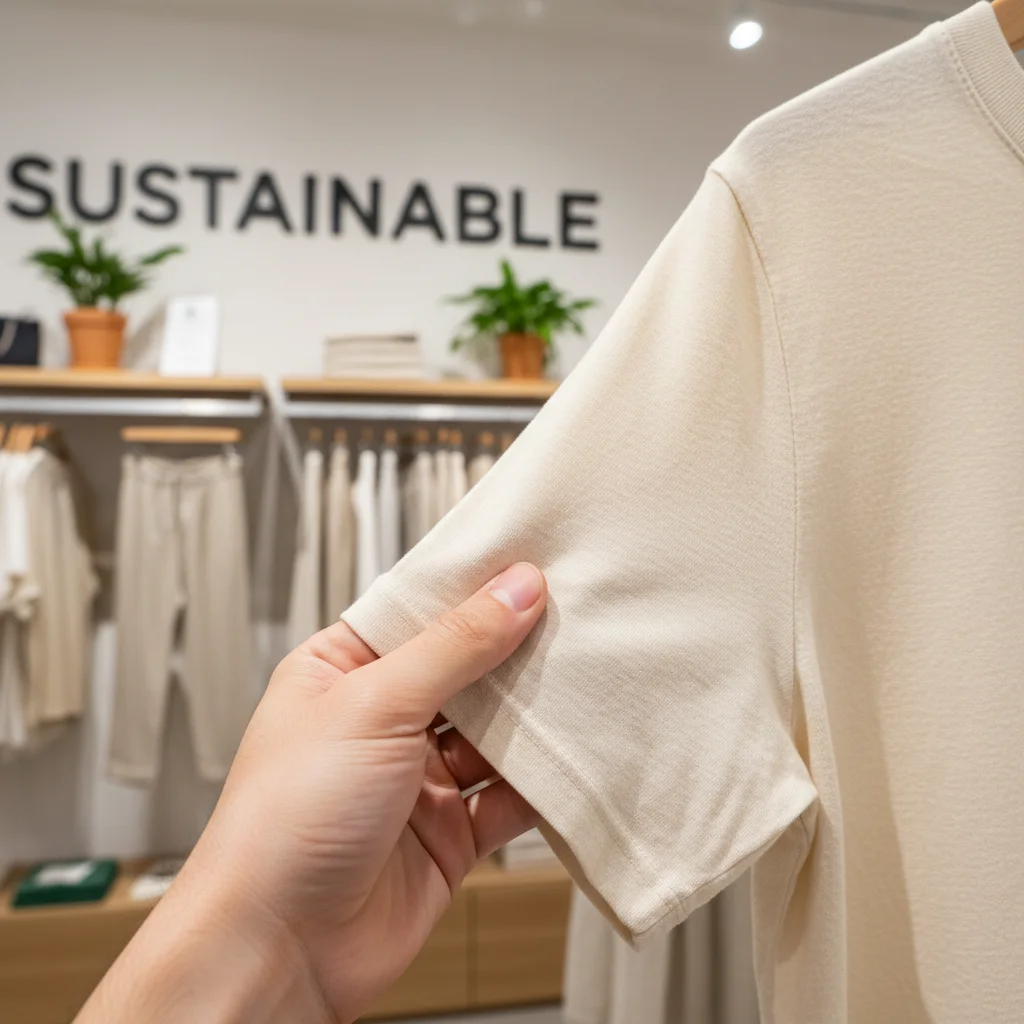 Detail of organic cotton fabric, representing eco-friendly textiles