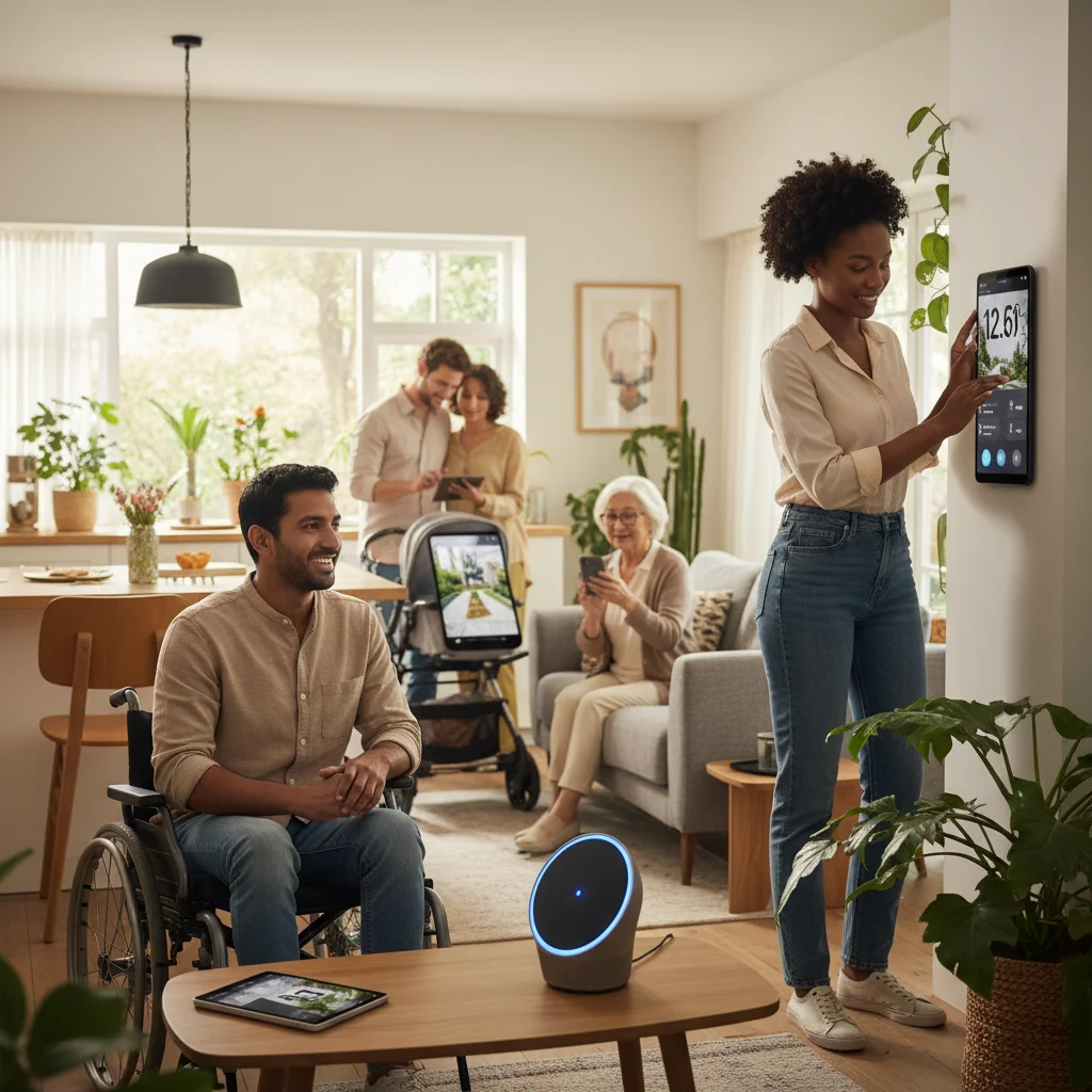 Diverse users interacting with smart home devices
