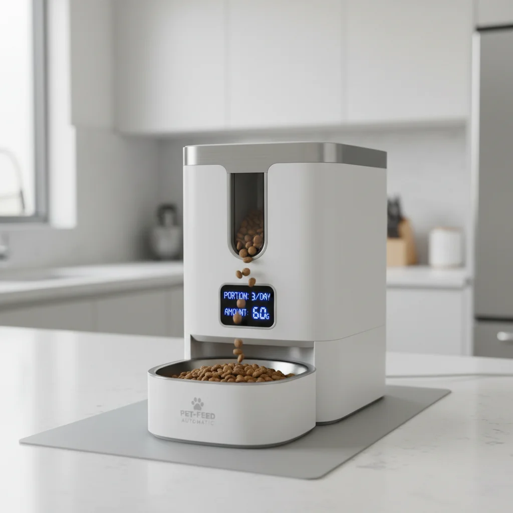 Smart pet feeder dispensing food automatically