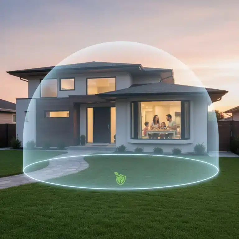 Suburban home protected by DIY pest prevention methods