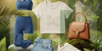 Collage of five growing sustainable fashion products in the US market