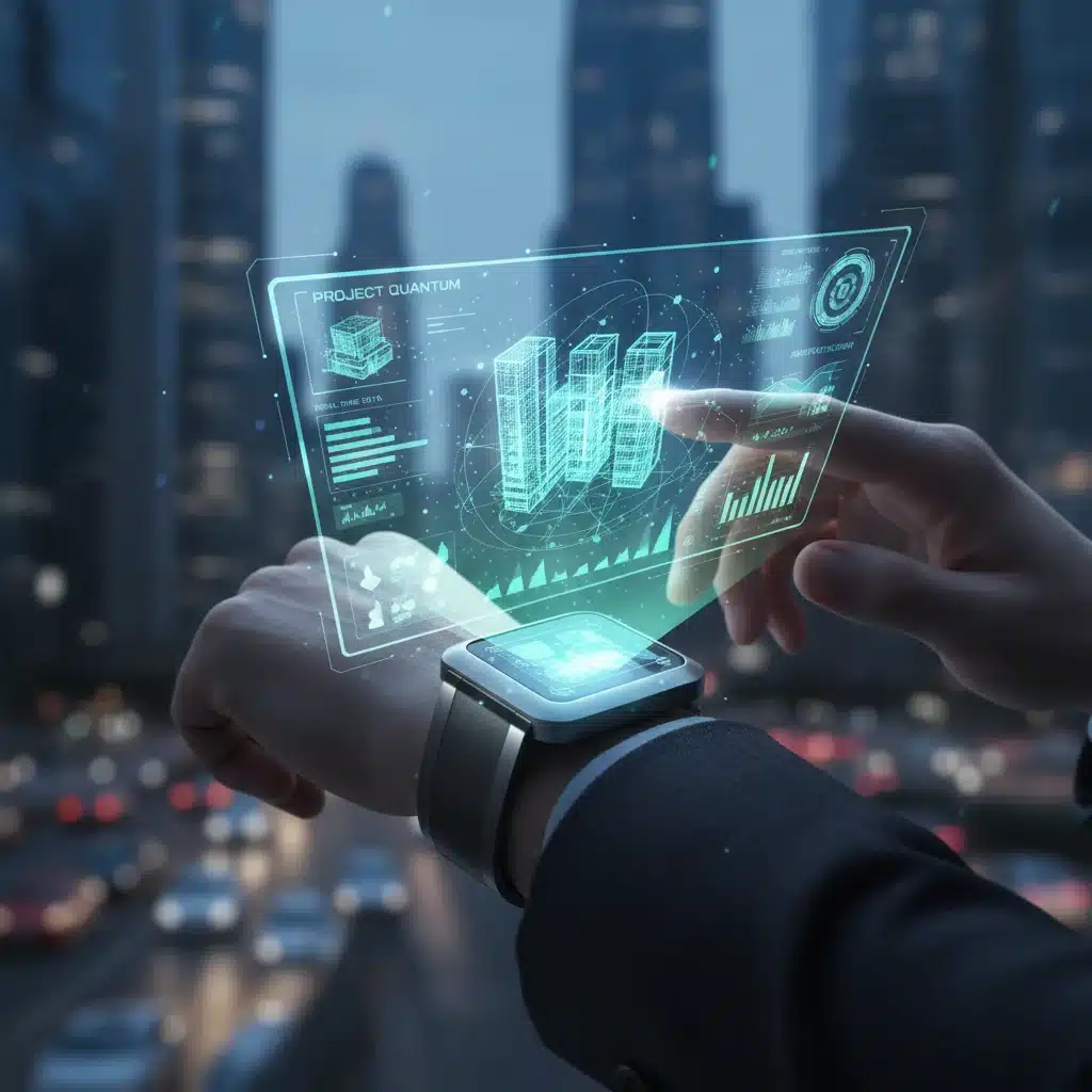 Holographic interface from wearable personal computer