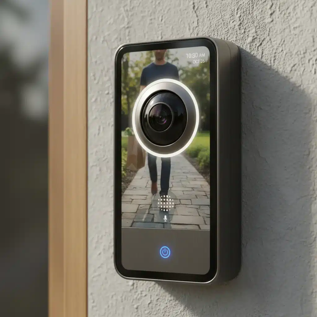 Smart video doorbell with two-way audio and wide-angle view