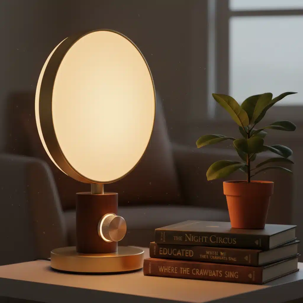 Table lamp with dimmer switch providing localized warm light for reading nook