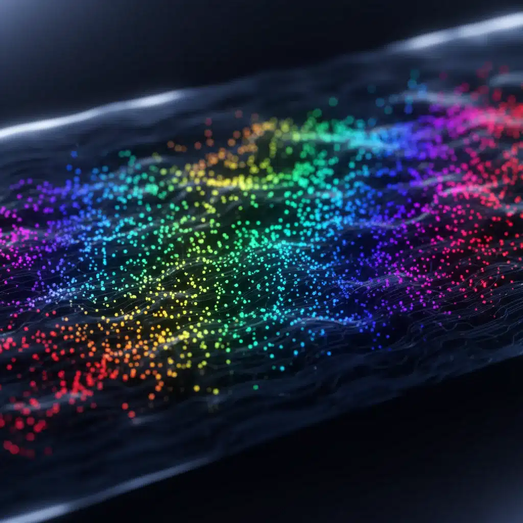 Abstract representation of quantum dots emitting pure, vibrant colors within a QD-OLED display, highlighting color accuracy.