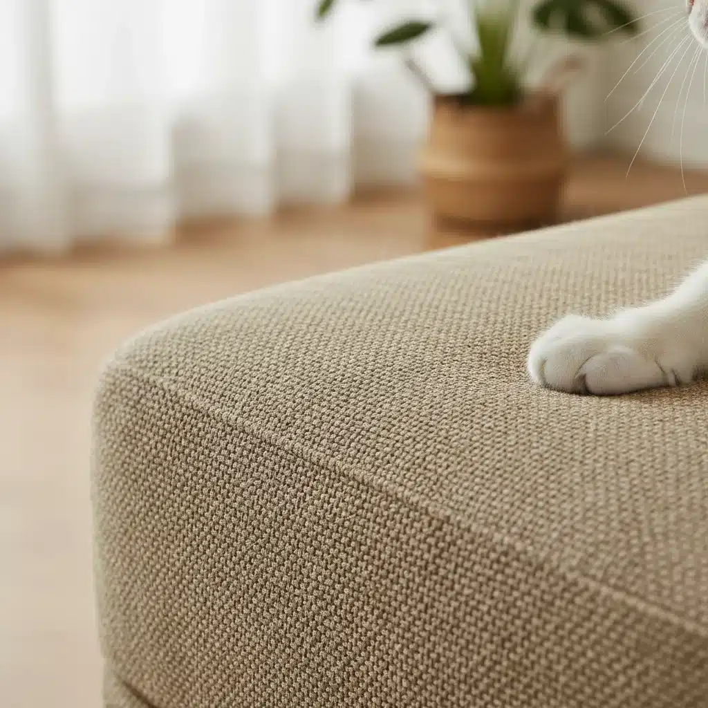 Close-up of durable stain-resistant pet-friendly sofa fabric