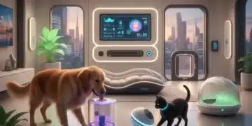Pet Tech Innovations: Discover the 3 Smart Devices Improving Pet Wellness by 40% in 2026 Futuristic pet tech devices enhancing pet wellness in a modern home