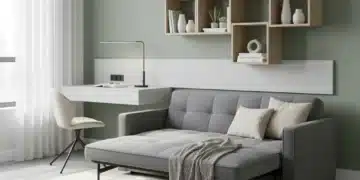Maximizing Small Spaces: 7 Clever Furniture Solutions for Urban Dwellers, Increasing Usable Area by 40% Modern small apartment living room with space-saving furniture