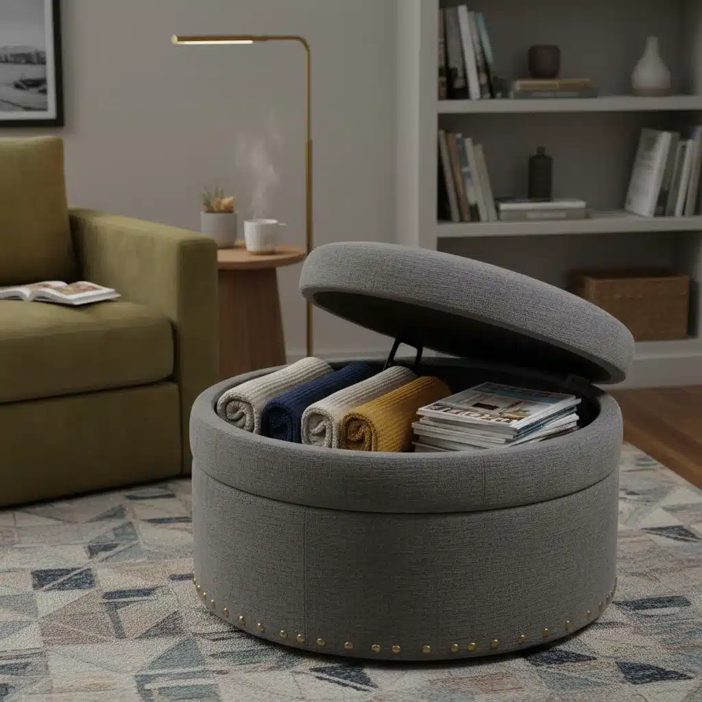 Multifunctional storage ottoman with hidden compartment