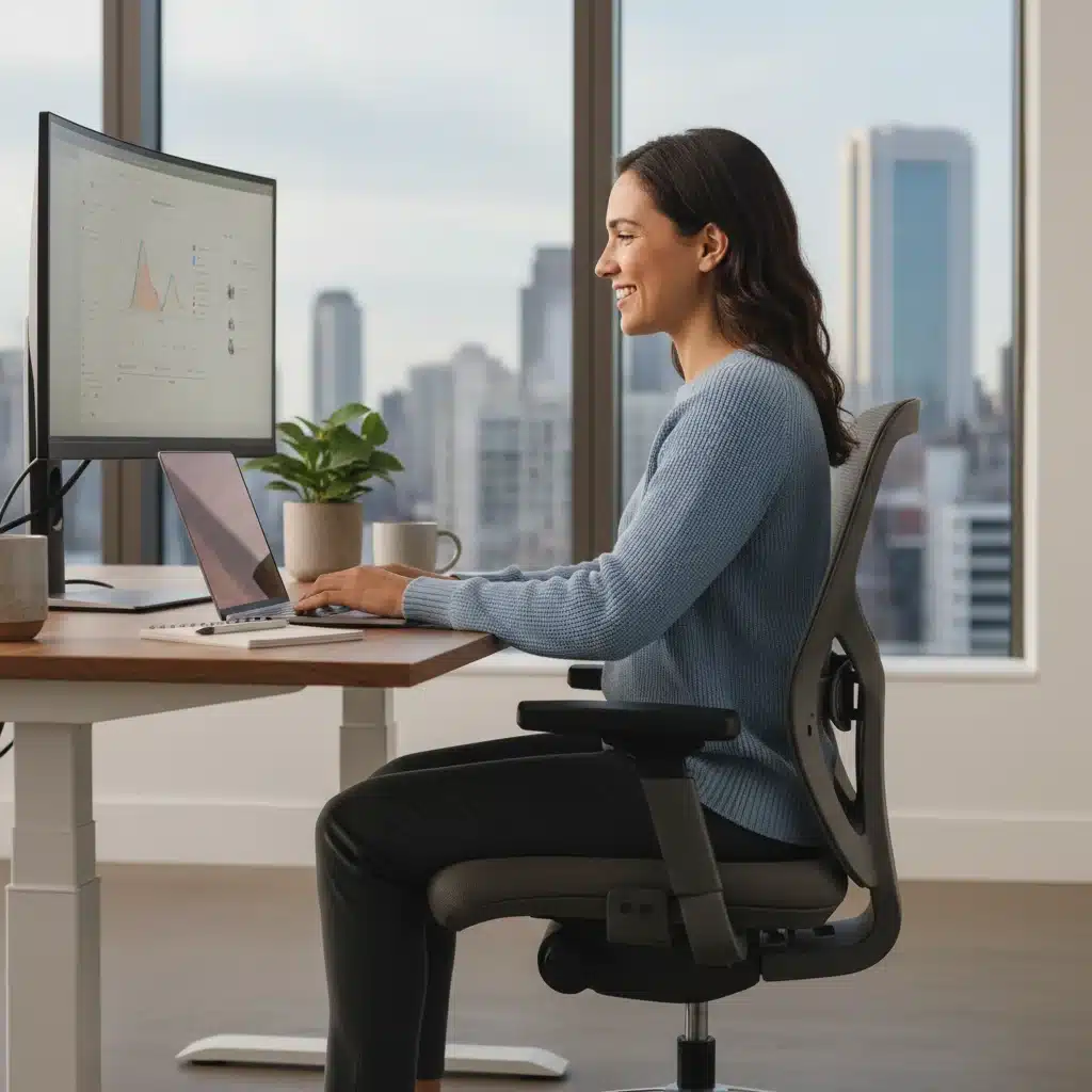 Ergonomic chair and standing desk promoting good posture