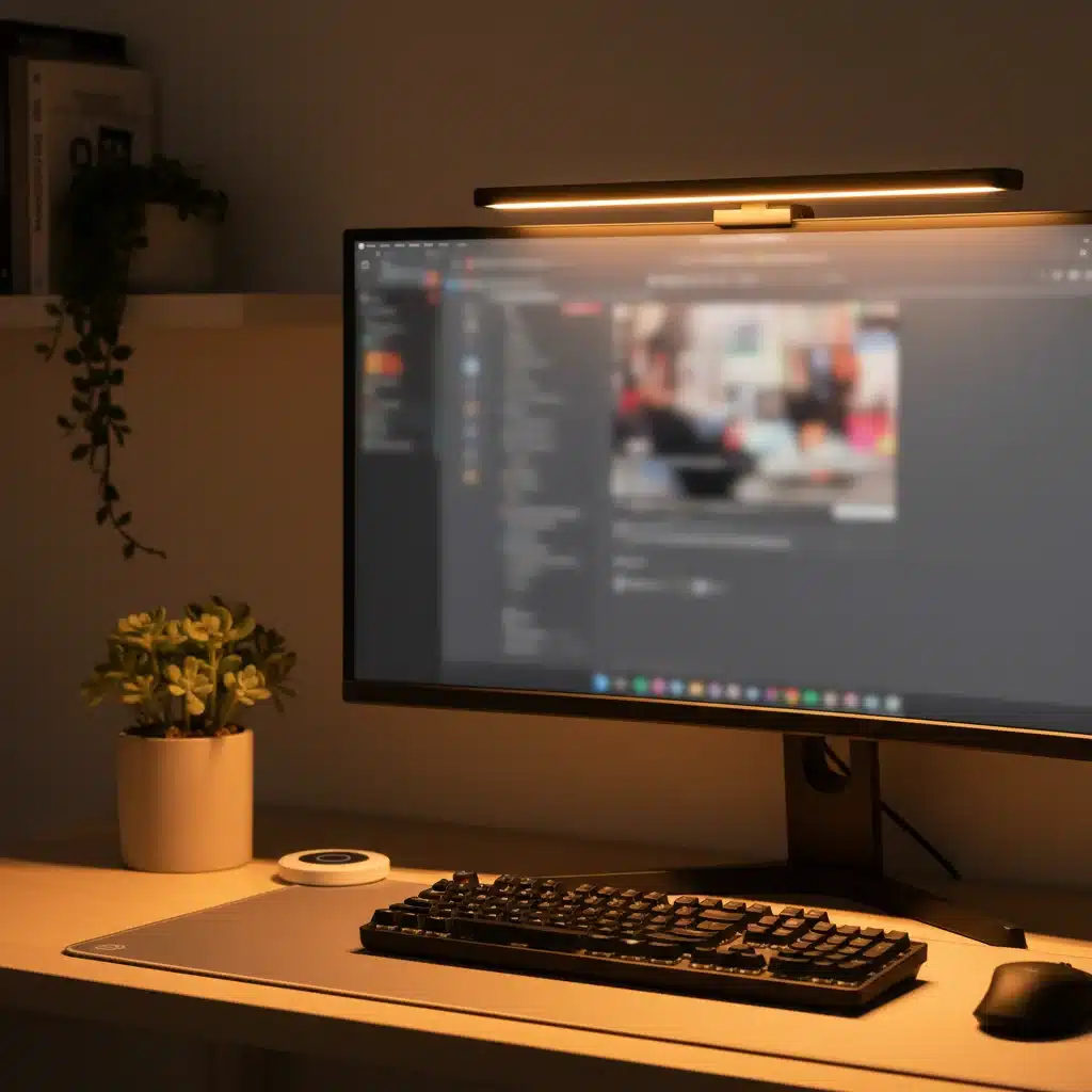 Smart lighting system on a home office desk